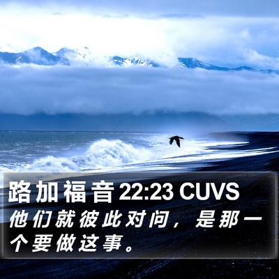 路 加 福 音 22:23 CUVS Bible Verse Image