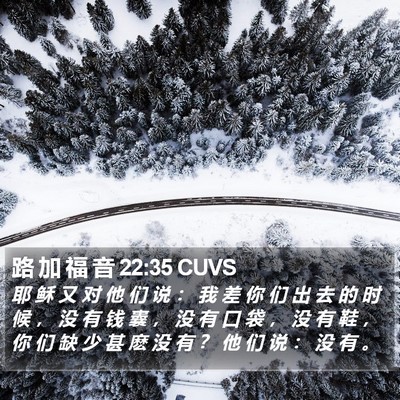 路 加 福 音 22:35 CUVS Bible Verse Image