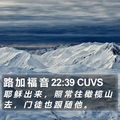 路 加 福 音 22:39 CUVS Bible Verse Image