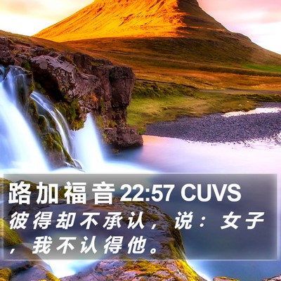 路 加 福 音 22:57 CUVS Bible Verse Image