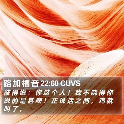路 加 福 音 22:60 CUVS Bible Verse Image