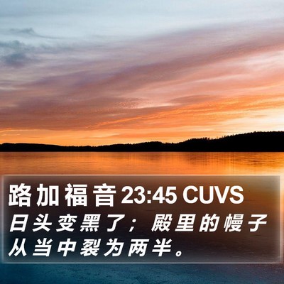路 加 福 音 23:45 CUVS Bible Verse Image