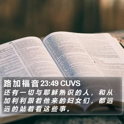 路 加 福 音 23:49 CUVS Bible Verse Image
