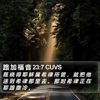 路 加 福 音 23:7 CUVS Bible Verse Image