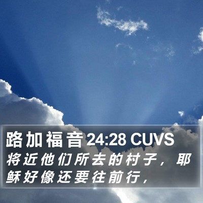路 加 福 音 24:28 CUVS Bible Verse Image