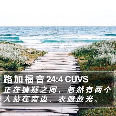 路 加 福 音 24:4 CUVS Bible Verse Image