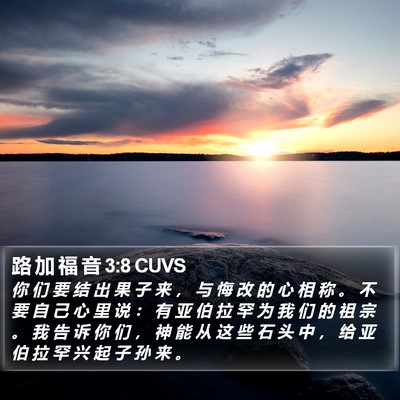 路 加 福 音 3:8 CUVS Bible Verse Image