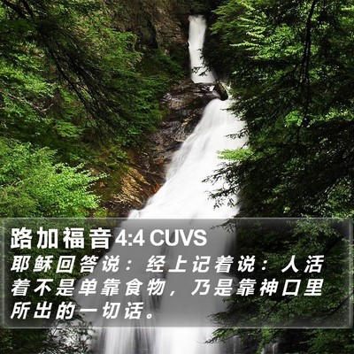 路 加 福 音 4:4 CUVS Bible Verse Image