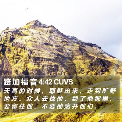 路 加 福 音 4:42 CUVS Bible Verse Image