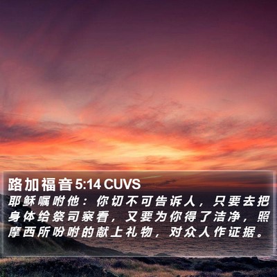 路 加 福 音 5:14 CUVS Bible Verse Image