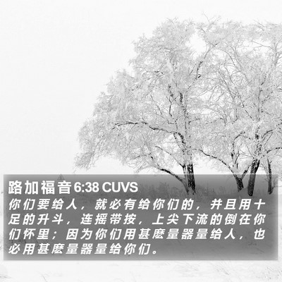 路 加 福 音 6:38 CUVS Bible Verse Image