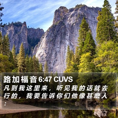 路 加 福 音 6:47 CUVS Bible Verse Image