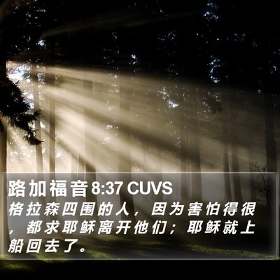 路 加 福 音 8:37 CUVS Bible Verse Image