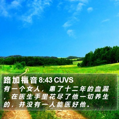 路 加 福 音 8:43 CUVS Bible Verse Image