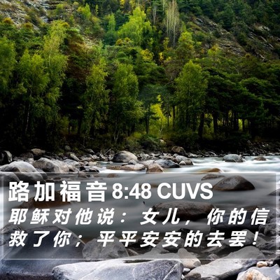 路 加 福 音 8:48 CUVS Bible Verse Image