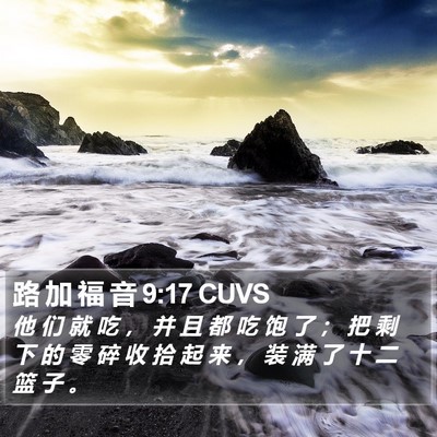 路 加 福 音 9:17 CUVS Bible Verse Image