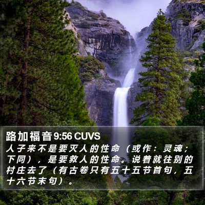 路 加 福 音 9:56 CUVS Bible Verse Image