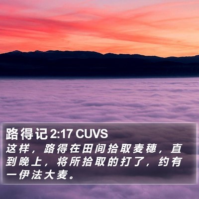 路 得 记 2:17 CUVS Bible Verse Image