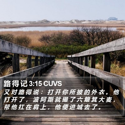 路 得 记 3:15 CUVS Bible Verse Image