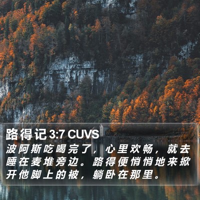 路 得 记 3:7 CUVS Bible Verse Image
