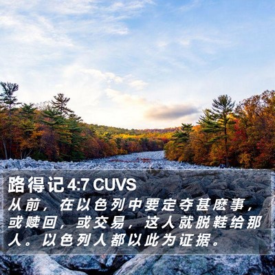 路 得 记 4:7 CUVS Bible Verse Image