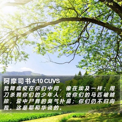 阿 摩 司 书 4:10 CUVS Bible Verse Image