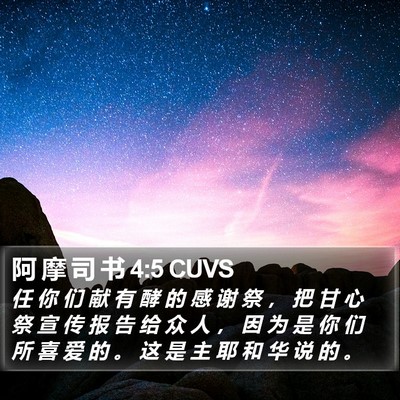 阿 摩 司 书 4:5 CUVS Bible Verse Image
