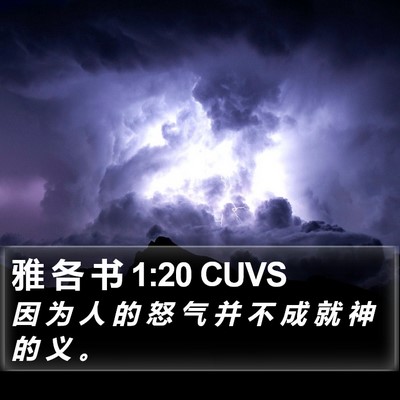 雅 各 书 1:20 CUVS Bible Verse Image