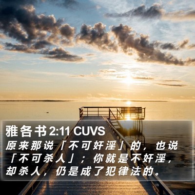 雅 各 书 2:11 CUVS Bible Verse Image