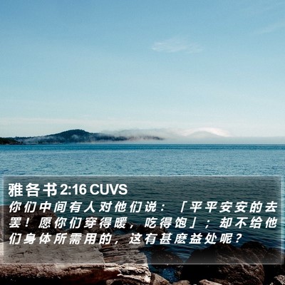 雅 各 书 2:16 CUVS Bible Verse Image