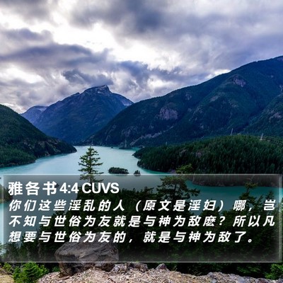 雅 各 书 4:4 CUVS Bible Verse Image