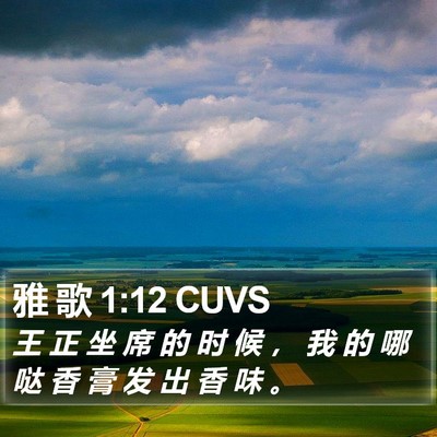 雅 歌 1:12 CUVS Bible Verse Image