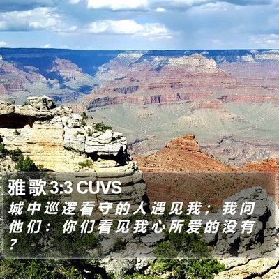 雅 歌 3:3 CUVS Bible Verse Image