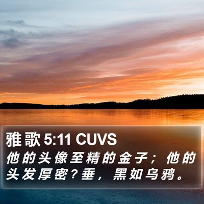 雅 歌 5:11 CUVS Bible Verse Image
