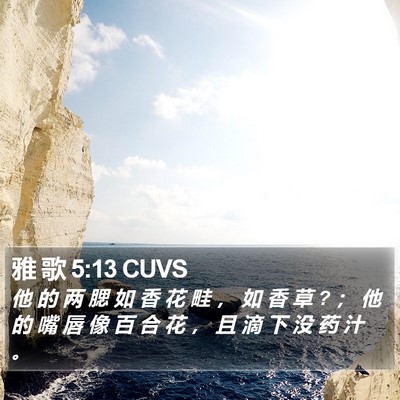 雅 歌 5:13 CUVS Bible Verse Image