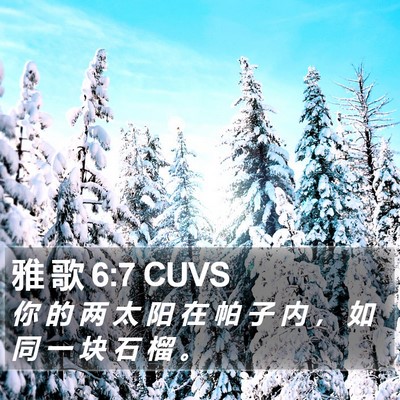 雅 歌 6:7 CUVS Bible Verse Image