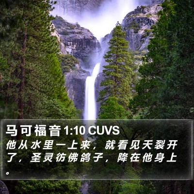 马 可 福 音 1:10 CUVS Bible Verse Image