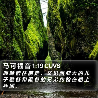 马 可 福 音 1:19 CUVS Bible Verse Image