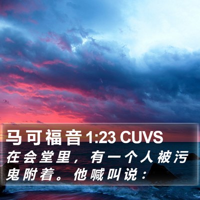 马 可 福 音 1:23 CUVS Bible Verse Image