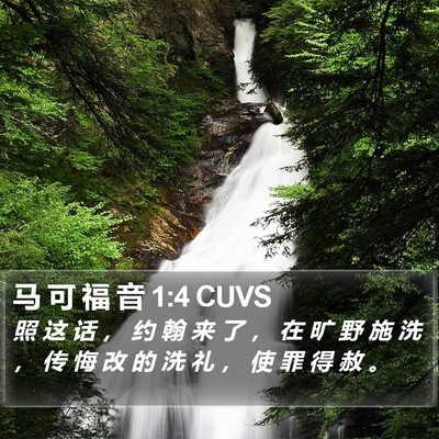 马 可 福 音 1:4 CUVS Bible Verse Image