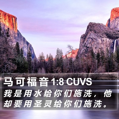 马 可 福 音 1:8 CUVS Bible Verse Image