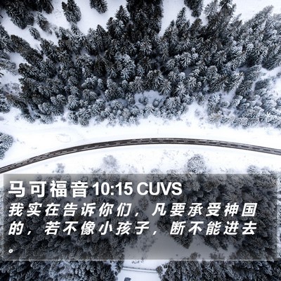 马 可 福 音 10:15 CUVS Bible Verse Image