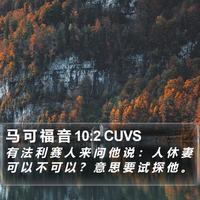 马 可 福 音 10:2 CUVS Bible Verse Image