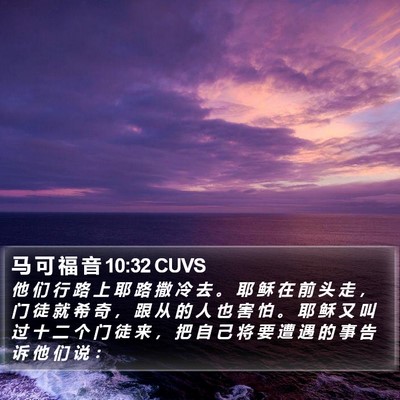 马 可 福 音 10:32 CUVS Bible Verse Image