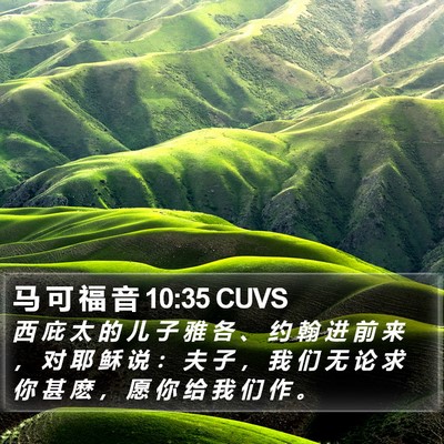 马 可 福 音 10:35 CUVS Bible Verse Image