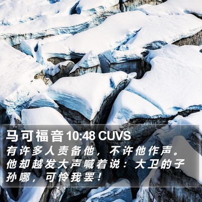 马 可 福 音 10:48 CUVS Bible Verse Image
