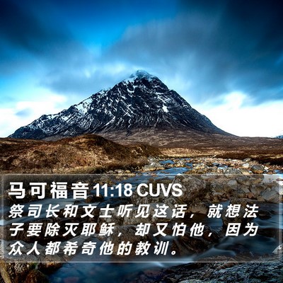 马 可 福 音 11:18 CUVS Bible Verse Image