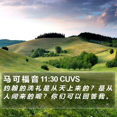 马 可 福 音 11:30 CUVS Bible Verse Image