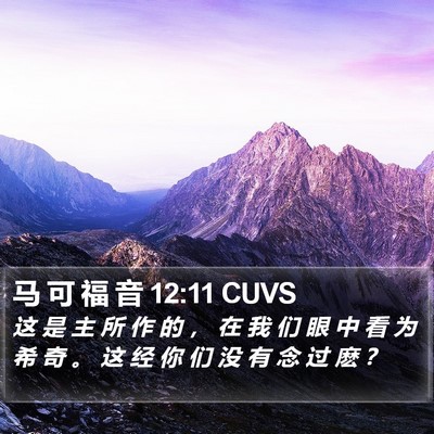 马 可 福 音 12:11 CUVS Bible Verse Image