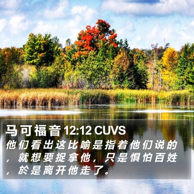 马 可 福 音 12:12 CUVS Bible Verse Image